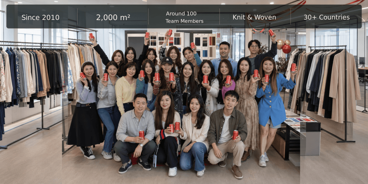 Meng Ruolan Apparel factory team and production today