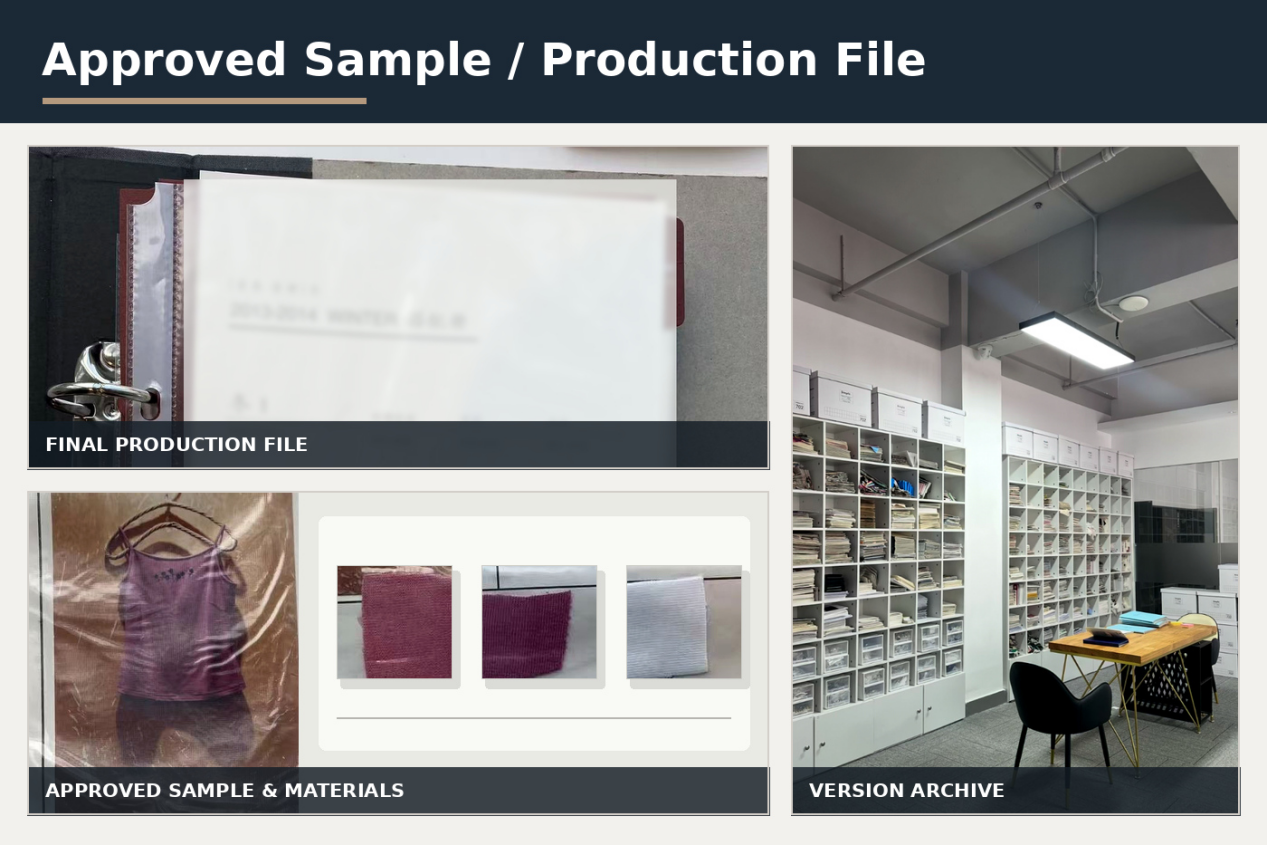 Approved sample and final production file