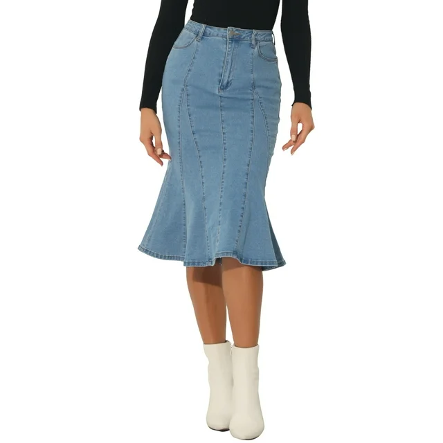 CHIC Woman Denim Midi Skirt (12)