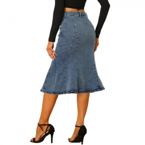 CHIC Woman Denim Midi Skirt (3)