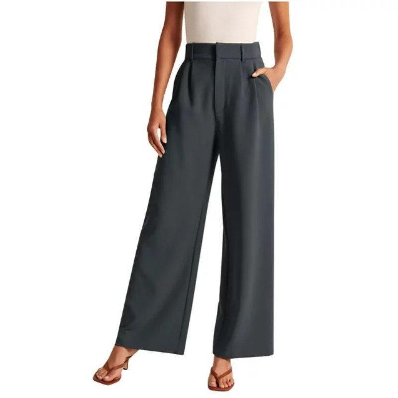 Casual Pants for Women High Waisted Draped Wide Leg   (11)