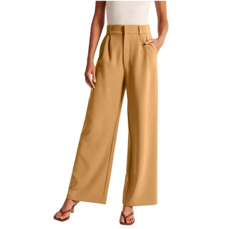 Casual Pants for Women High Waisted Draped Wide Leg   (18)
