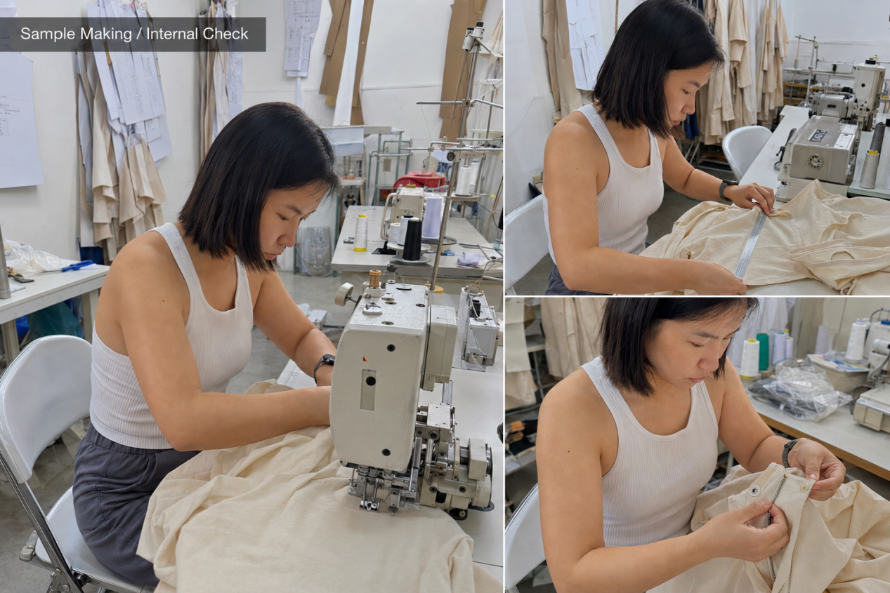 Clothing sample making and internal check