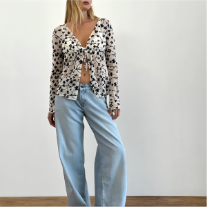 Custom Floral Flock Women's Top 01