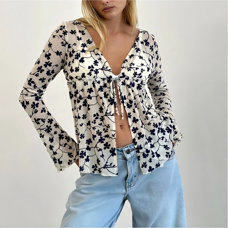 Custom Floral Flock Women's Top 02