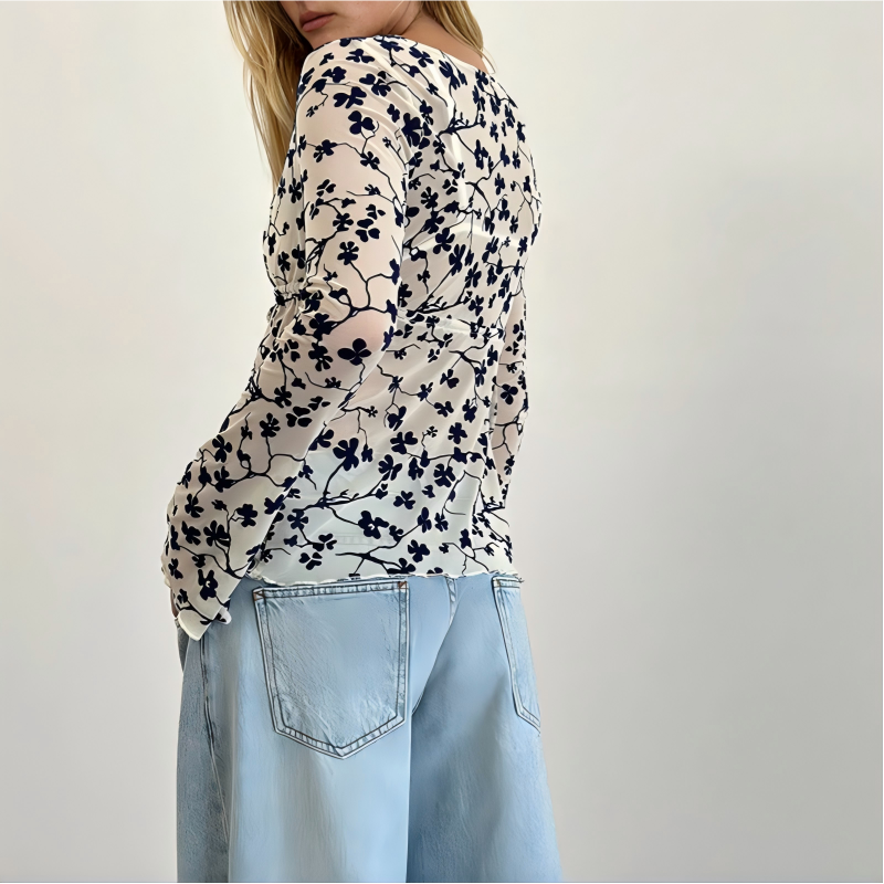 Custom Floral Flock Women's Top 04
