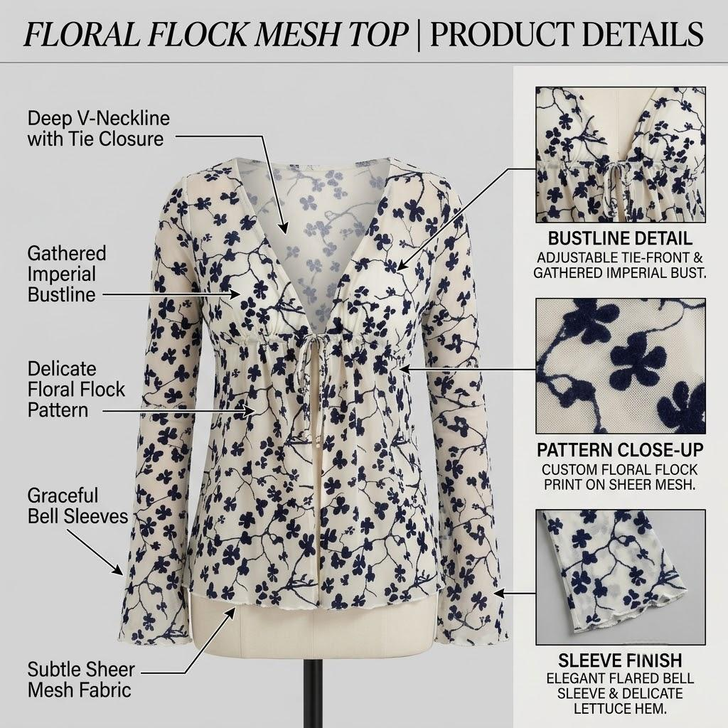 Custom Floral Flock Women's Top 05