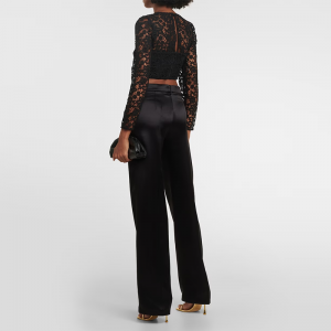 Cutout black lace crop top for girls women (4)