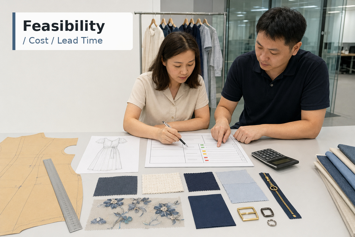 Garment development feasibility cost and lead time review