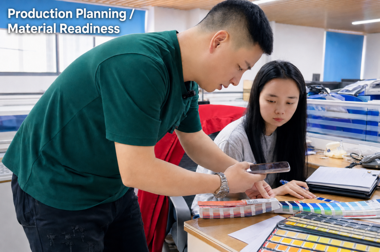 Garment production planning and material readiness