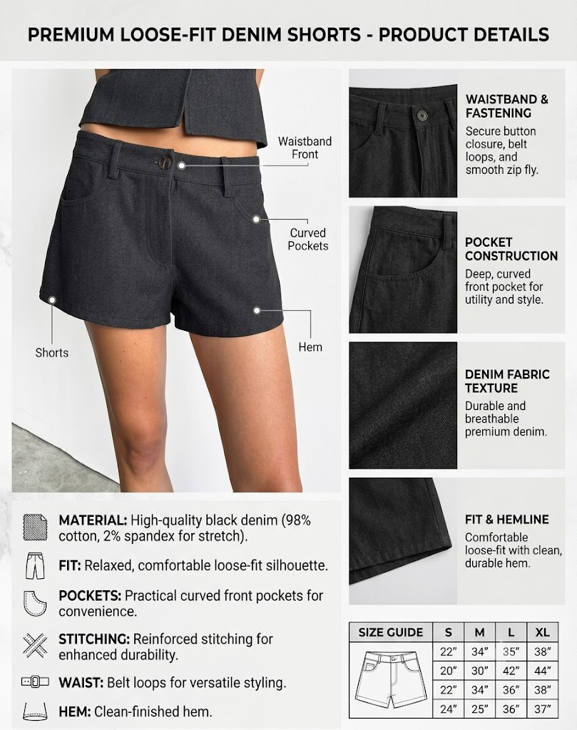 Loose-fit denim shorts 06
