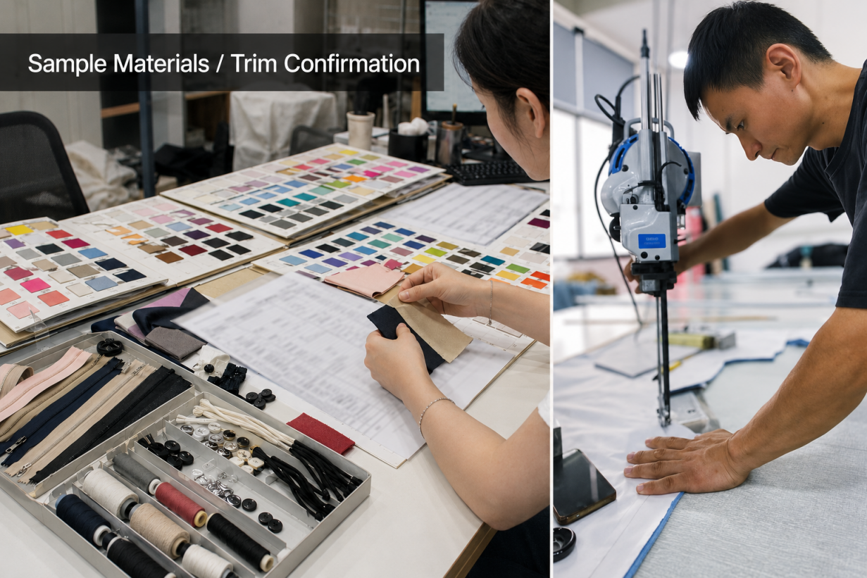 Sample materials and trim confirmation