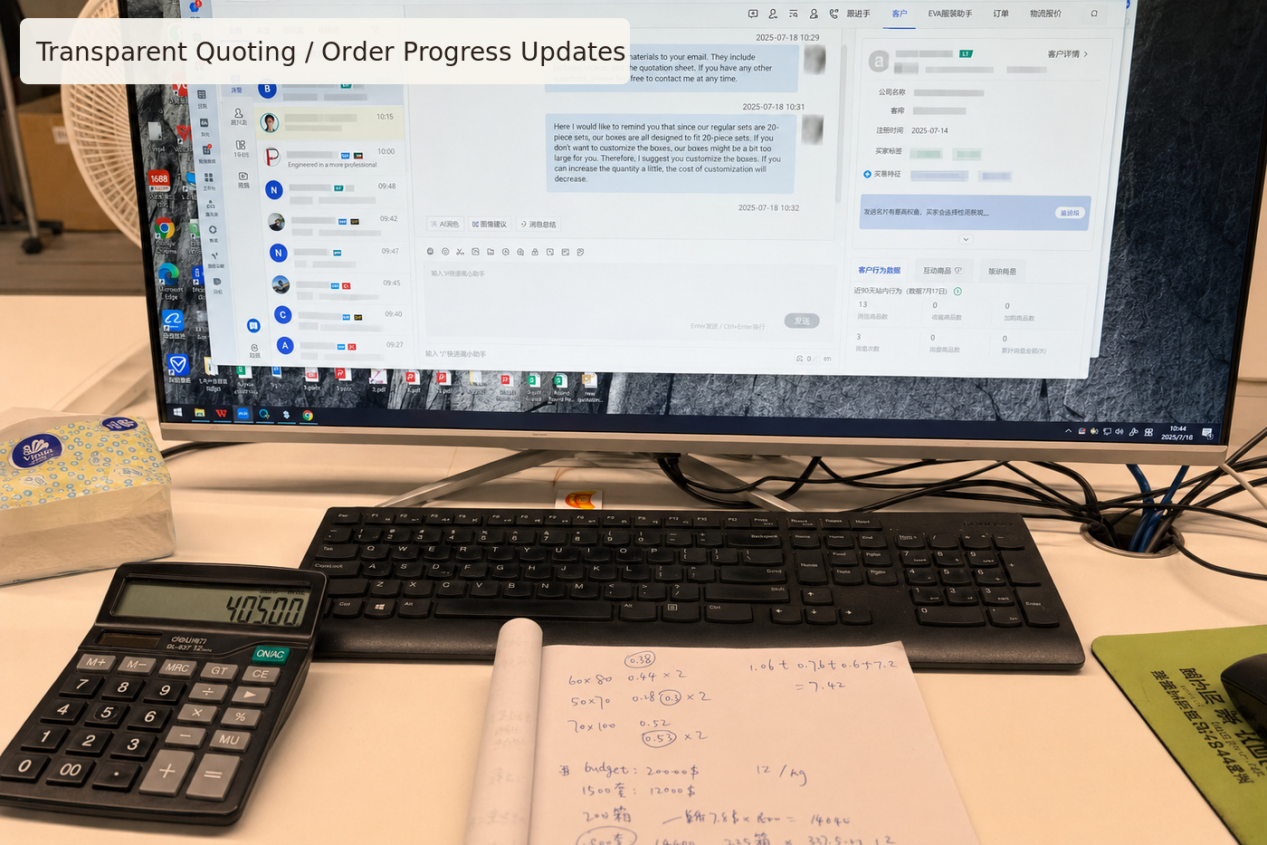Transparent Quoting and Progress Updates