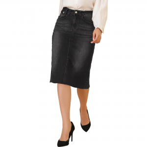 Woman causal pencil jean skirt (13)