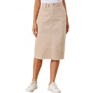 Woman causal pencil jean skirt (2)