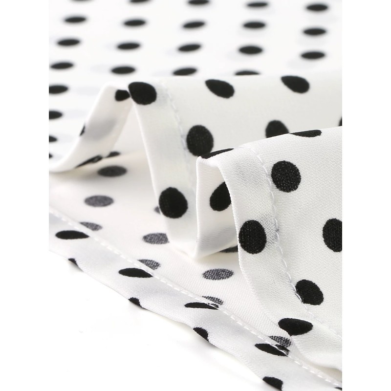 Women's Dots Printed Work Office Blouse Tops For Lady (4)
