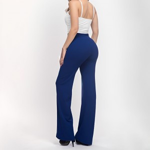 Women's Solid Lounge Pants Casual Straight High Waist Pants (10)