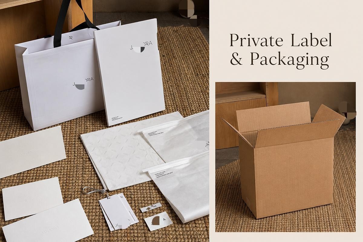 Private label clothing and custom packaging options