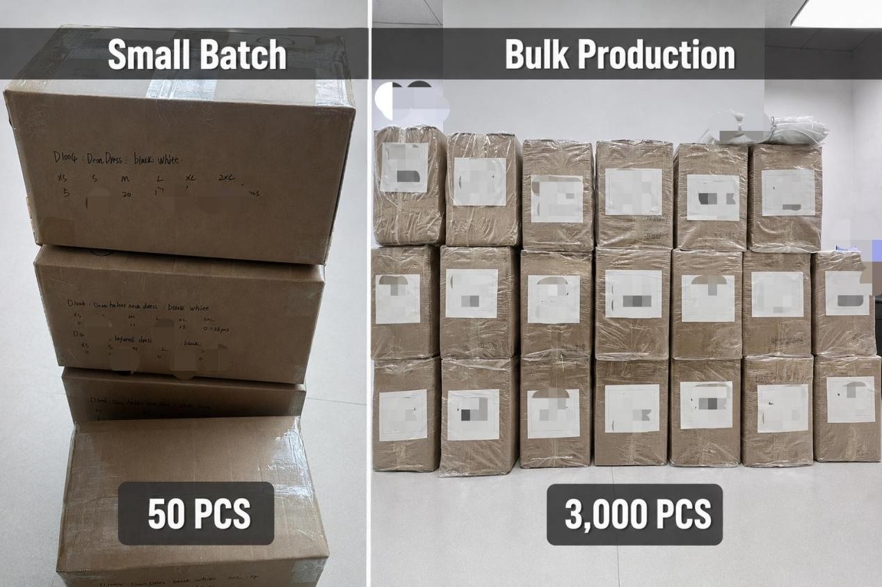 Small batch and bulk clothing production at Meng Ruolan