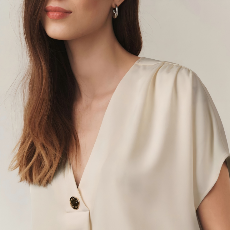 v-Neck Wholesale Summer Blouses Women 03